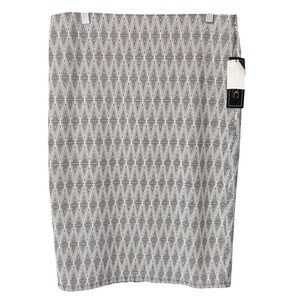 NWT NYCC Women Medium Black White Geometric Pencil Skirt Professional Mod Chic